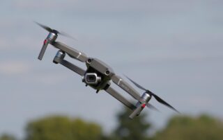 A drone flying over Charlotte NC